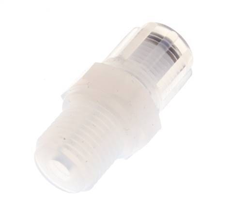 Accesorio de corte recto PFA de 6x4 mm y G1/4'' con roscas macho 10 bar