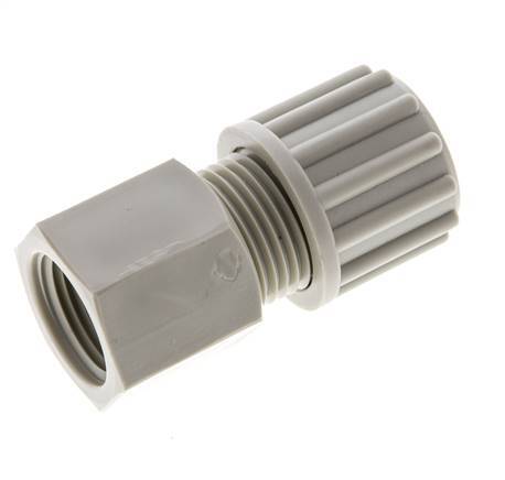 12x10mm & G3/8'' PP Straight Compression Fitting with Female Threads 10 bar