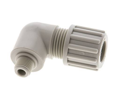 12x9mm & G1/8'' PP Elbow Compression Fitting with Male Threads 10 bar