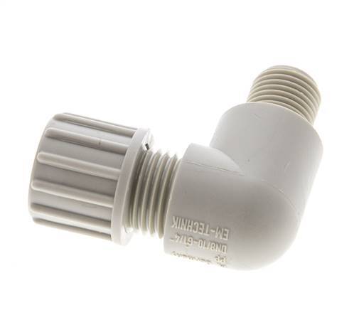 10x8mm & G1/4'' PP Elbow Compression Fitting with Male Threads 10 bar
