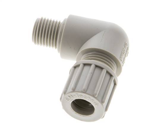 10x8mm & G1/4'' PP Elbow Compression Fitting with Male Threads 10 bar