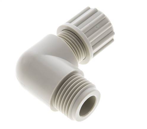 6x4mm & G3/8'' PVDF Elbow Compression Fitting with Male Threads 10 bar