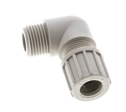 8x6mm & G1/8'' PVDF Elbow Compression Fitting with Male Threads 10 bar