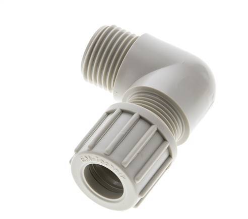 8x6mm & G1/8'' PVDF Elbow Compression Fitting with Male Threads 10 bar