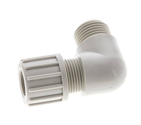 10x8mm & G1/4'' PVDF Elbow Compression Fitting with Male Threads 10 bar