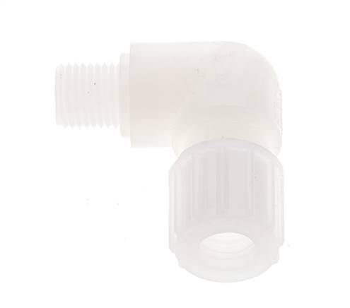 10x8mm & G1/4'' PVDF Elbow Compression Fitting with Male Threads 10 bar