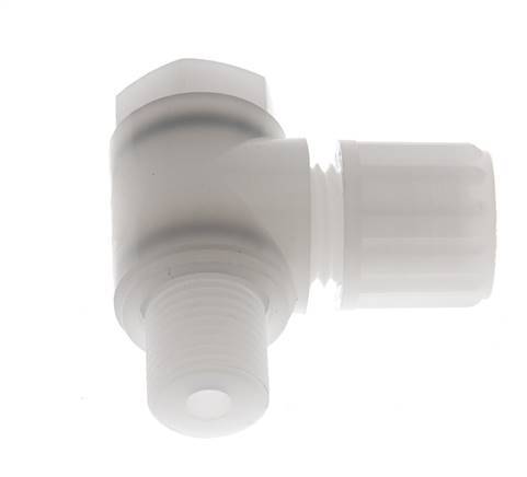 8x6mm & G1/4'' PVDF Elbow Compression Fitting with Male Threads with Banjo Bolt 10 bar
