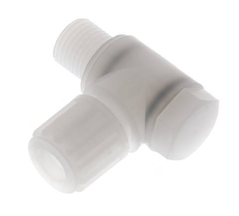 8x6mm & G1/4'' PVDF Elbow Compression Fitting with Male Threads with Banjo Bolt 10 bar