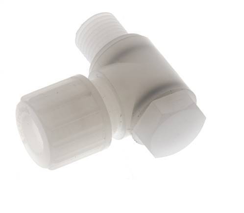 10x8mm & G1/4'' PVDF Elbow Compression Fitting with Male Threads with Banjo Bolt 10 bar