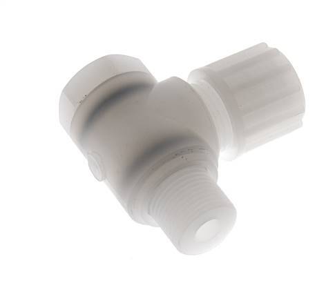 12x10mm & G3/8'' PVDF Elbow Compression Fitting with Male Threads with Banjo Bolt 10 bar