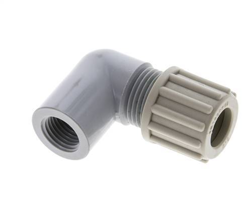 12x10mm & G1/4'' PA Elbow Compression Fitting with Female Threads 10 bar