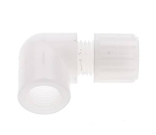 10x8mm & G1/4'' PVDF Elbow Compression Fitting with Female Threads 10 bar