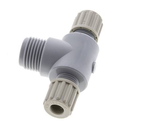 8x6mm & G1/2'' PA T-Shape Tee Compression Fitting with Male Threads 10 bar