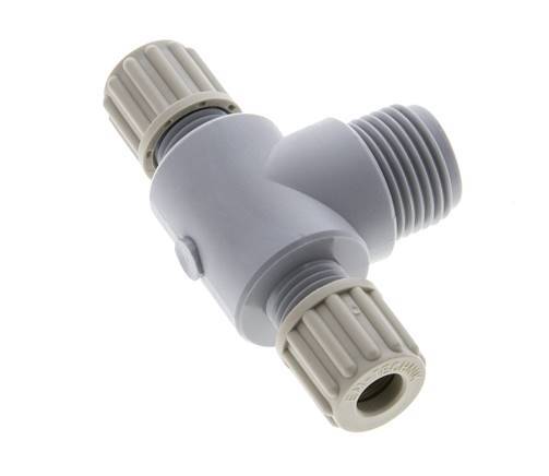 8x6mm & G1/2'' PA T-Shape Tee Compression Fitting with Male Threads 10 bar