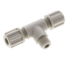 6x4mm & G1/8'' PP T-Shape Tee Compression Fitting with Male Threads 10 bar
