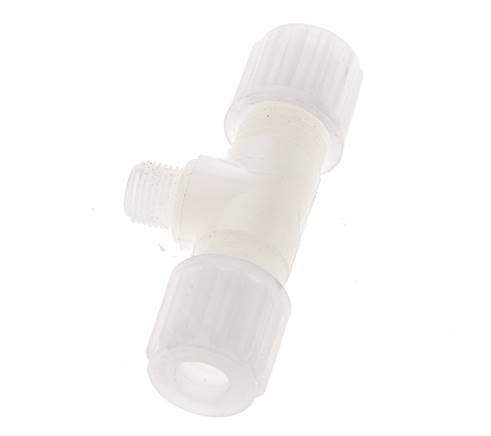 8x6mm & G1/8'' PVDF T-Shape Tee Compression Fitting with Male Threads 10 bar