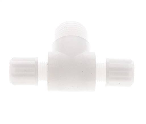 8x6mm & G3/8'' PVDF T-Shape Tee Compression Fitting with Male Threads 10 bar