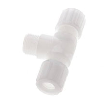 10x8mm & G3/8'' PVDF T-Shape Tee Compression Fitting with Male Threads 10 bar