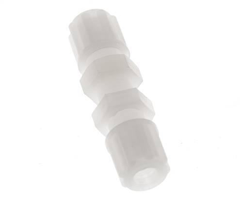 Racor de compresión recto 6x4mm PVDF Pasamuros 10 bar