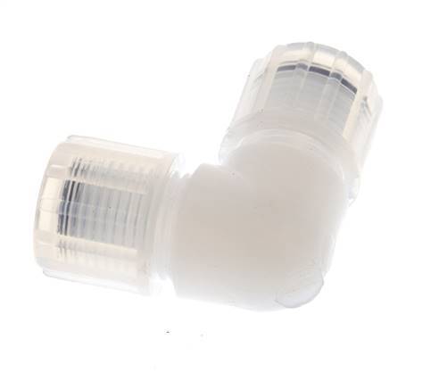 Racor de compresión codo 10x8mm y PFA con rosca hembra 10 bar