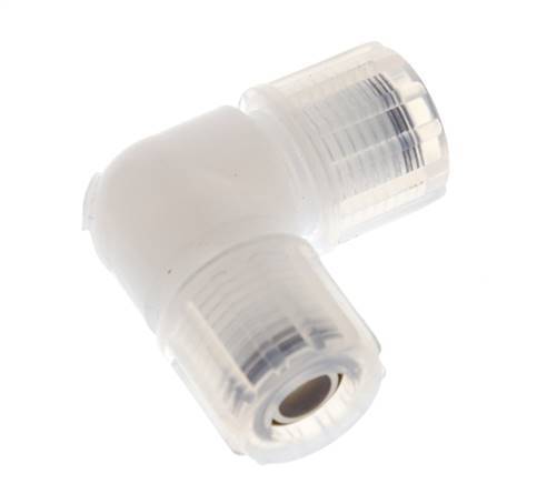 Racor de compresión codo 10x8mm y PFA con rosca hembra 10 bar