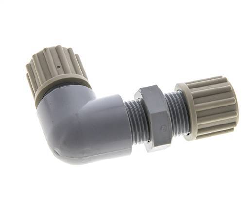 12x9mm PA Codo Compresión Racor Pasamuros 10 bar