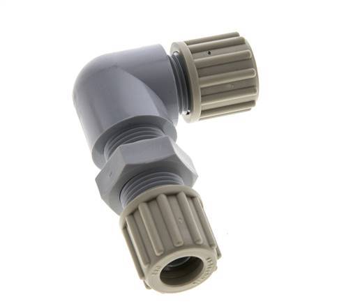 12x9mm PA Codo Compresión Racor Pasamuros 10 bar