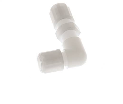 6x4mm PVDF Codo Compresión Racor Pasamuros 10 bar