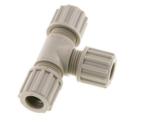 12x10mm PP T-Shape Tee Compression Fitting 10 bar