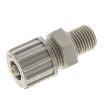 10x4mm & G1/4'' PP Straight Compression Fitting with Male Threads 10 bar PVC and PA