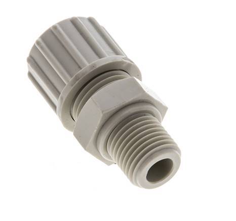 10x4mm & G1/4'' PP Straight Compression Fitting with Male Threads 10 bar PVC and PA