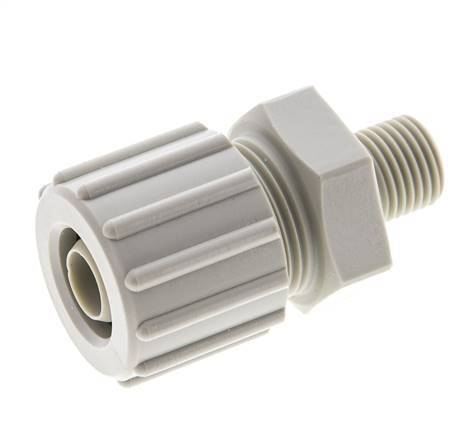 15x9mm & G1/4'' PP Straight Compression Fitting with Male Threads 10 bar PVC and PA