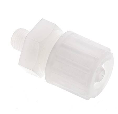 12x6mm & G1/4'' PVDF Straight Compression Fitting with Male Threads 10 bar PVC and PA
