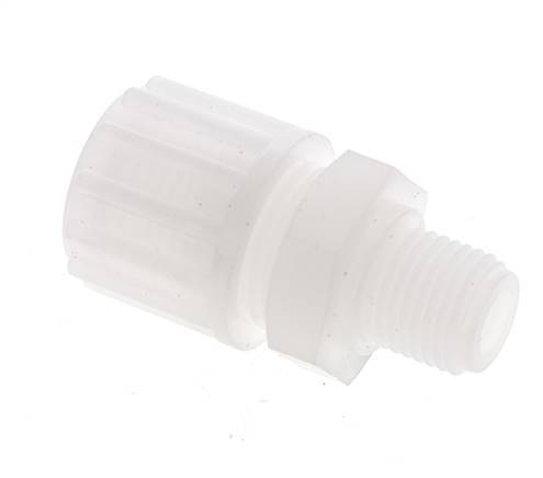 12x6mm & G1/4'' PVDF Straight Compression Fitting with Male Threads 10 bar PVC and PA