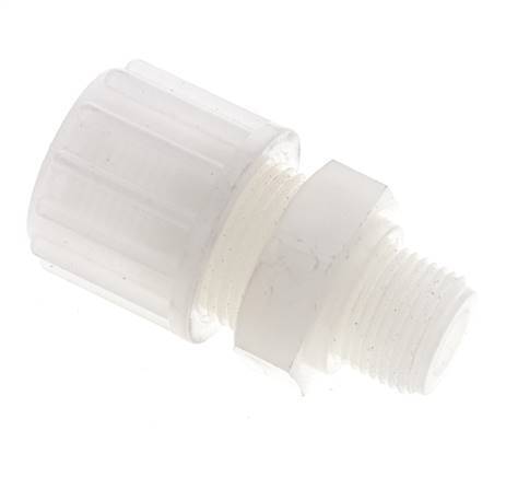 16x10mm & G3/8'' PVDF Straight Compression Fitting with Male Threads 10 bar PVC and PA