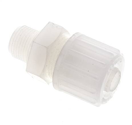 16x10mm & G3/8'' PVDF Straight Compression Fitting with Male Threads 10 bar PVC and PA