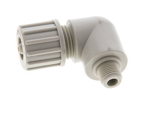 10x4mm & G1/8'' PP Elbow Compression Fitting with Male Threads 10 bar PVC and PA