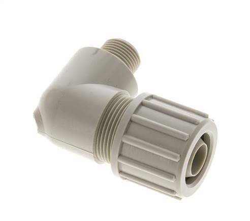 20x13mm & G3/8'' PP Elbow Compression Fitting with Male Threads 10 bar PVC and PA