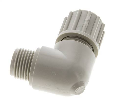 16x10mm & G1/2'' PP Elbow Compression Fitting with Male Threads 10 bar PVC and PA