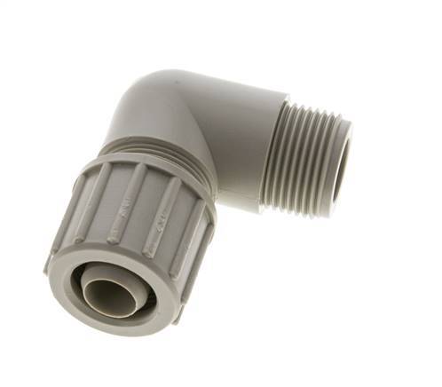 16x10mm & G1/4'' PVDF Elbow Compression Fitting with Male Threads 10 bar PVC and PA