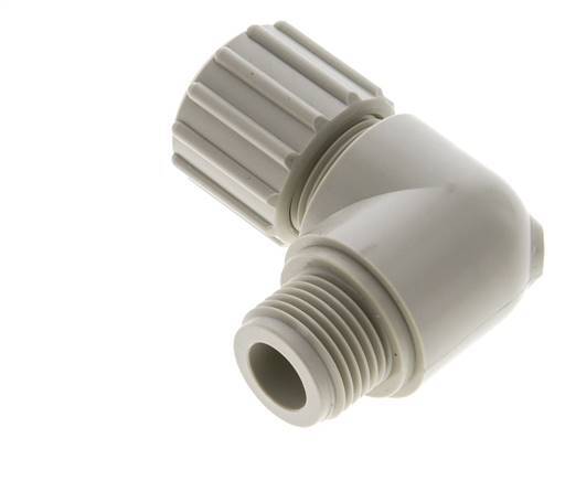 12x6mm & G1/2'' PVDF Elbow Compression Fitting with Male Threads 10 bar PVC and PA