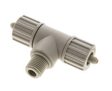 10x4mm & G1/4'' PP T-Shape Tee Compression Fitting with Male Threads 10 bar PVC and PA