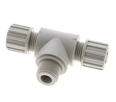 10x4mm & G3/8'' PP T-Shape Tee Compression Fitting with Male Threads 10 bar PVC and PA