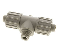 Racor de compresión en T de PP 20x13mm y G3/8'' con rosca macho 10 bar PVC y PA