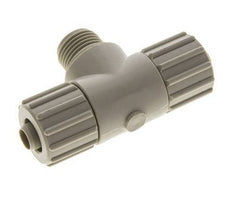 Racor de compresión en T de PP 15x9mm y G1/2'' con rosca macho 10 bar PVC y PA