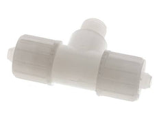 Racor de compresión en T 12x6mm & G1/4'' PVDF con rosca macho 10 bar PVC y PA