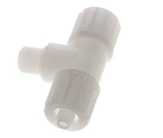 Racor de compresión en T 12x6mm & G1/4'' PVDF con rosca macho 10 bar PVC y PA