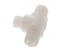Racor de compresión en T 12x6mm & G1/2'' PVDF con rosca macho 10 bar PVC y PA