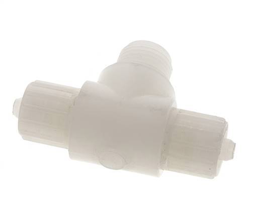 12x6mm & G1/2'' PVDF T-Shape Tee Compression Fitting with Male Threads 10 bar PVC and PA