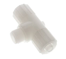 Racor de compresión en T 15x9mm & G1/2'' PVDF con rosca macho 10 bar PVC y PA